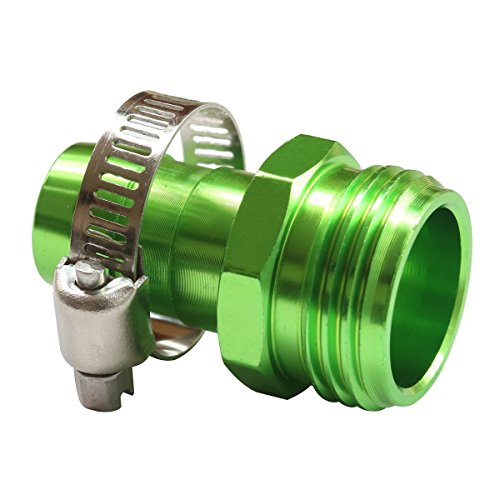 PLG Garden Hose Repair Connector with Clamps,Green,2 Male + 2 Female