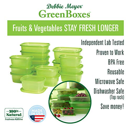 Debbie Meyer GreenBoxes & GreenBags Combo Set, Food Storage Containers with Lids & Bags, Keep Fruits Vegetables, Baked Goods & Snacks Fresher Longer! BPA Free Microwave & Dishwasher Safe 74 Piece Set - Thumbnail 3