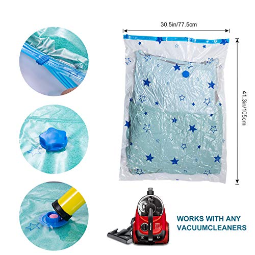 image for WAYEEE Premium Reusable Vacuum Storage Bags with Free Hand Pump,Jumbo 