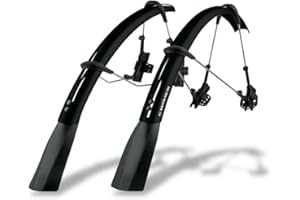 SKS Germany Raceblade Pro & Raceblade Long Mudguard Set, Bicycle Accessories for Road Bike (Bike Protection with Quick-Release Attachment, Length-Adjustable Struts, Lightweight and Extra Long Spoiler)