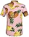 SSLR Hawaiian Shirt for Men, Pineapple Shirt Casual Button Down Cotton Short Sleeve (Large, Pink)