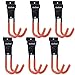 CoolYeah Slatwall Hooks Heavy Duty, Garage Storage Utility Double Hooks For Organizing Power Tools, Shotguns, Rifles, Large J Hooks (pack of 6, 5.5 × 3.1 × 4.2 inches)
