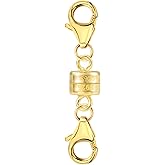 Magnetic Necklace Clasps and Closures 14K Gold Plated 925 Sterling Silver Double Lobster Clasp Magnetic Jewelry Clasps for Necklaces Bracelet