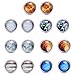 QILMILY Custom Galaxy Solar System Stud Earrings for Men Women,Sun and Moon Universe Eight Planets Statement Guardian Star Stud Earrings