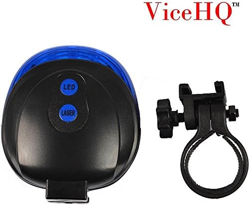 ViceHQ Super Bright 5-LED and 2-Laser Taillight for Bicycle Safety, Easy to Mount and Installs in Seconds - Mighty Blue