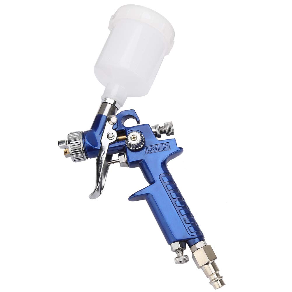Aluminum Alloy HVLP Pneumatic Spray Gun, Gravity Type Oil Painting Airbrush for Machinery, Industry, Automobile, Home, Leather 0.8mm/1.0mm(1.0mm)
