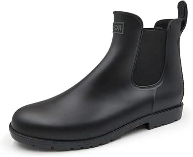 Amoji Unisex Ankle Chelsea Rain Short Boots