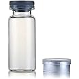 DIELLY 20 Pcs 10ml Glass Bottle,Sterile Transparent Vial,Seals Empty Vials, Lab Sample Vial, Empty Vials with Self Healing Injection Port,With Flip Off Aluminum Cap (19) B Package