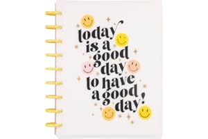 THE HAPPY PLANNER Happy Planner Disc-Bound Mid-Year 12-Month Vertical Planner, Academic Planner July 2024–June 2025, Classic-Size Planner for School, Smiley Face, 72 Pages, 12 Dividers, 2 Sticker Sheets, 7" x 9 3/4"