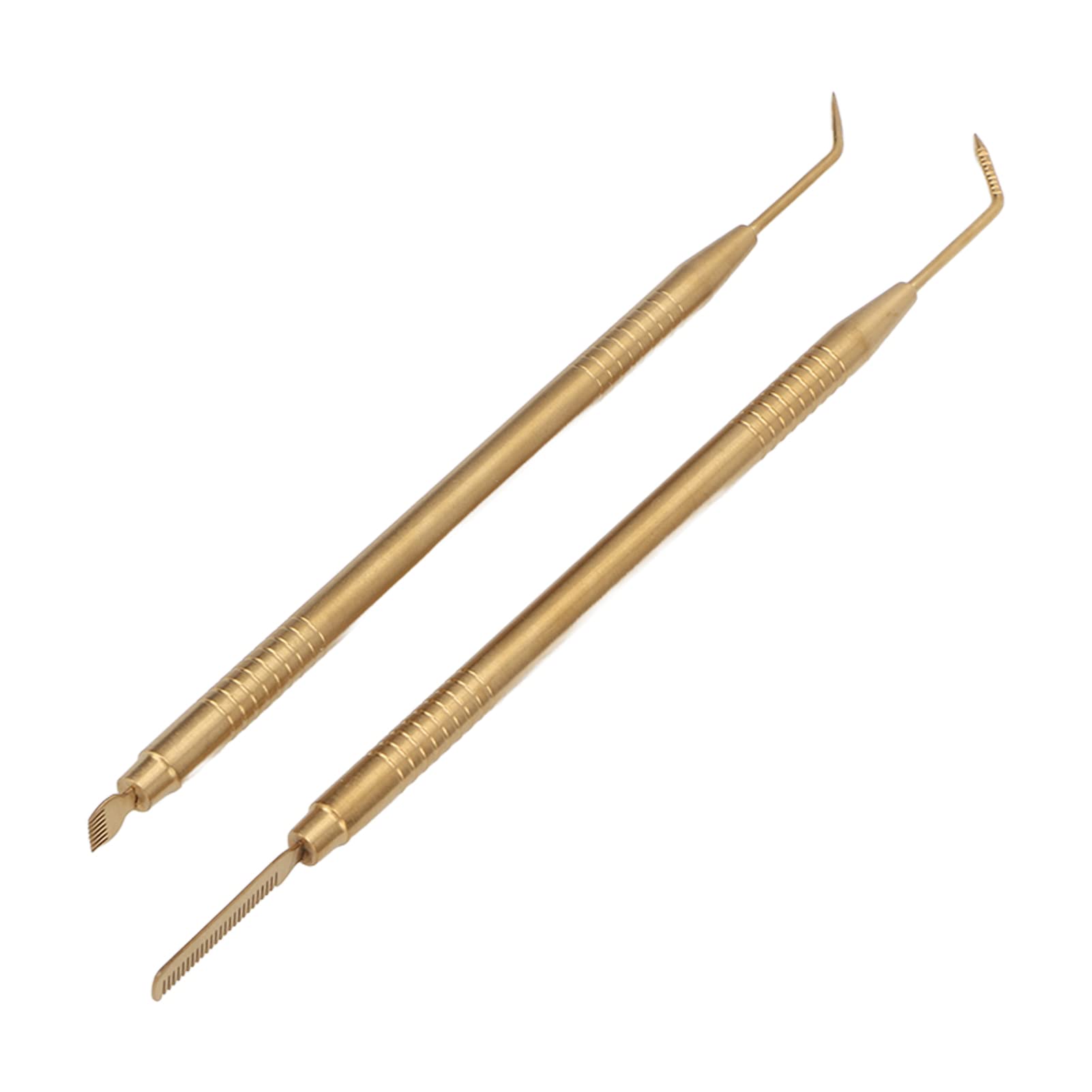 Eyelash Lift Separator Tool, Comfortable Grip Tail Comb Metal Lash Lift Rods Stainless Steel for Beauty Salon (Gold)