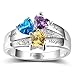 Diamondido Personalized Simulated Birthstone Mothers Ring with Childrens Names Engraved Family Promise Rings for Her (8)