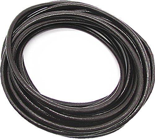 5.0mm Round Genuine Leather Cord Rope For Bracelet Necklace Beading Jewelry Making (Brown, 5 Meters)