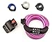 SafeBest Bike Lock, Combination Cable Bicycle Lock, Resettable. Black, Blue, Pink, and White Colors Available. Most Popular 6-Foot Length Safest Lightweight Lock. Best Value Bike Lock Cable.