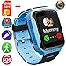 Smart Watch for Girls Boys - GPS Locator Pedometer Fitness Tracker Touch Camera Games Light Touch Anti Lost Alarm Clock Smart Watch Bracelet Compatible with iOS Android Holiday Birthday Gift (Blue)