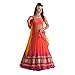 Fab Glory Women's Lehenga Choli in orange colour with dupattaa (Semi-Stitched)