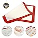 2 Pcs Non-Stick Silicone Baking Mat, Baking Sheet Glass Fiber Rolling Dough Mat for Cake Cookie