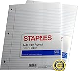 Staples College Ruled Notebook Filler Paper, Loose Leaf (2-Pack)