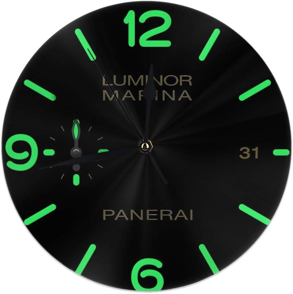 BaboLye Panerai Luminor Marina Night Mode Round Home Decor Wall Clock 9.84inch