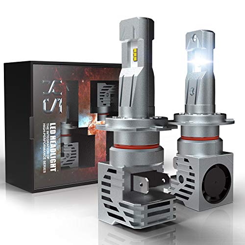 H7 LED Headlight Bulb, CAR ROVER 55W 10000Lumens Plug-N-Play Extremely Bright 6500K ZES Chips Conversion Kit, 2 Years Warranty