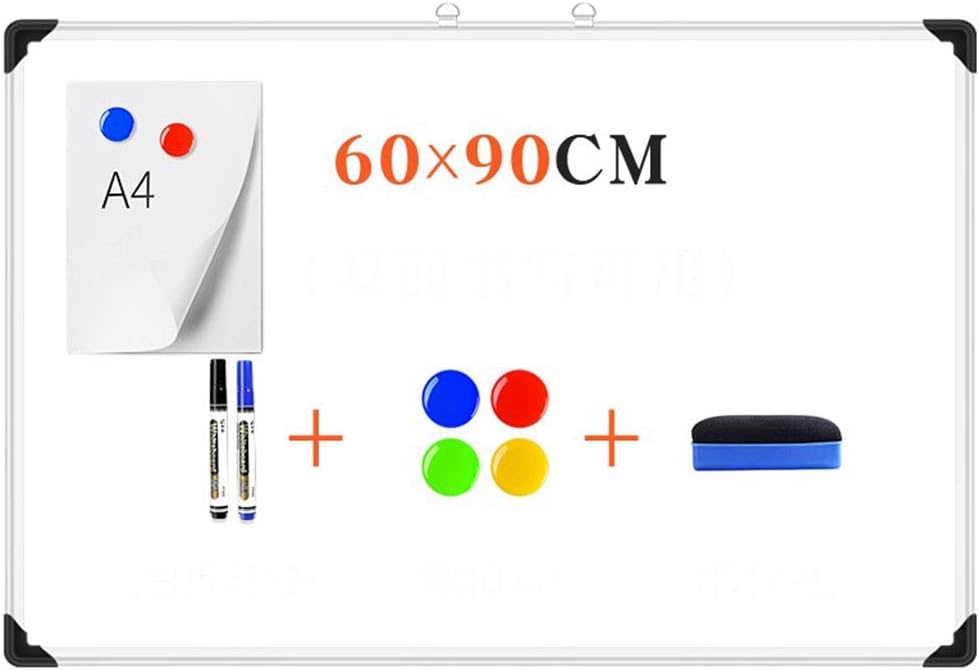 Round Edge Thickened Border Whiteboard - Double-Sided Writing - Office Conference Teaching Training - 60x90cm (Size : 60X90CM)