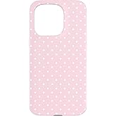 Cute Soft Light Pink and White Polka Dot Pattern Minimalist Case for iPhone 15 Pro