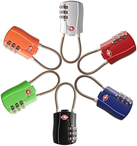 TSA Approved 6 Pack Alloy Body 3 Digit Combination Travel Luggage Locks TSA Approved Padlock