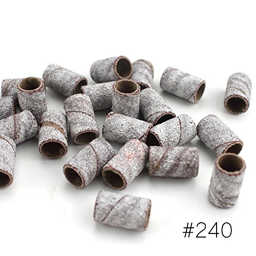 NMKL 100Pcs Zebra Sanding Band Pieces Grinding Polisher Files for Electric Dremel Nail Drill Bits Manicure Tools (240 Grit)