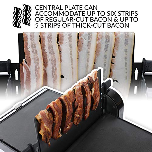 HomeCraft FBG2 Nonstick Electric Bacon Press & Griddle, Cooks 6 Pieces
