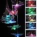 LED Solar Butterfly Wind Chimes Outdoor - Waterproof Solar Powered Changing Light Color 6 Butterflies Mobile Romantic Wind-Bell for Home, Patio, Gifts for Mom, Festival Decor, Night Garden Decoration