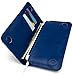 Universal Bastex Wallet Case Bi-Fold Blue PU Leather Purse Clutch Style 3 Card Slot 2 Pockets for Money Credit Debit Cards for Samsung Android Phones iPhone 6 iPhone 6s Plus & iPhone 7 iPhone 7 Plus