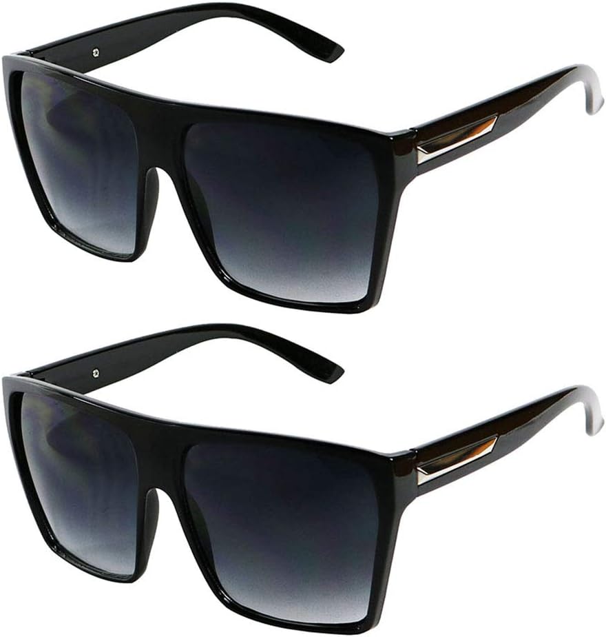 ShadyVEU Big Oversize Square Sunglasses UV Protection Trapezoid Flat Top Frame Kim K Style Aviator Shades