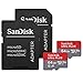 SanDisk Ultra Plus 64GB microSDXC UHS-I Card with SD Adapter, Grey/Red, Full HD up to 100 MB/S For Android Phone, Tables and Camera (2 Pack of 64 GB Micro SD- Card)