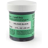 AMACO Velvet Underglaze, 2 oz. (59 mL), V-370 Velour Black | Cone 05-10 (V) Intermixable Underglaze for Bisque and Wet/Unfired Clay, #37443D