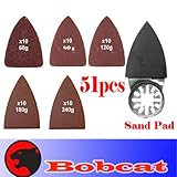 51 Pcs Finger Type Detail Sanding Kit Sanding Pad w/ loop backing for Fein Multimaster Bosch Multi-x Craftsman Nextec Dremel Multi-max Ridgid Dremel Makita Chicago