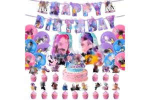 Birthday Decoration Balloon Set, 31Pcs Party Suppiles, Happy Birthday Banner, Cupcake Toppers Cake Decor