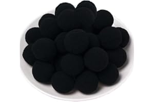 QIKAARA 100 Pieces Pom Poms Black, 1.2 inch Large Craft Pompoms, Soft Fluffy Puff Balls for DIY Arts and Bulk Craft Making Decorations Supplies (Black, 3 cm / 30 mm)