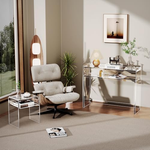Solaround Acrylic Side Table, Bedside table Nightstand, Transparent Acrylic Tables (Clear)