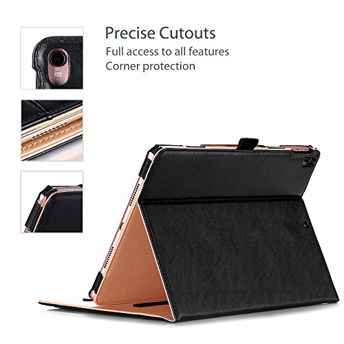 ProCase iPad Pro 10.5 Case - Vintage Stand Folio Case Cover for Apple iPad Pro 10.5 Inch 2017, Multiple Viewing Angles, with Apple Pencil Holder -Black