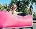 Inflatable Lounger and Indoor Outdoor Sofa: Lazybag Air Lounge Chair with Built-in Headrest | Banana Sleeping Bag, Hammock, Pool Float, Portable Camp Seat, Lazy Hangout Couch Bed (Pink)
