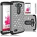 EC Hybrid Silicone Armor Diamond Studded Bling Case for LG G3 - Gray