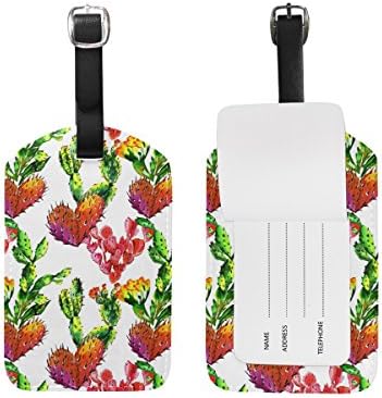MRMIAN Tropical Cactus Tree Luggage Tag for Baggage Suitcase Bag Leather 1 Piece