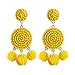ELEARD Beaded Earrings Elegant Soriee Dangle Bead Disc Bead 3 Ball Dangle Ear Drop Bead Tassel Earrings for Women Light Yellow