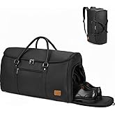 seyfocnia Garment Bags for Travel, Carry On Garment Bag Backpack, Convertible Garment Duffle Bag for Men Women, 4 in 1 Hanging Dress Suitcase Suit Travel Bag