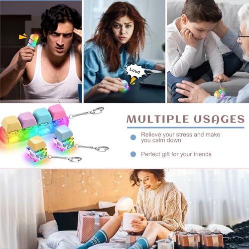 SLEEPHEAD®3 Pcs Decompression Toys Keyboard Clicker Toy Keyboard Cube Mechanical Key Button Stress Relief for Adult Gifts to Relief Pass Time (Funny)