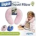 Cloudz Kids Dual Comfort Microbead Airplane Travel Neck Pillow. Super Soft Cozy Plush on One Side, Cool Relaxing Spandex on The Other! Keep Your Kids Comfy and Supported at Home or On The Go! - Pink