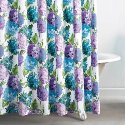 Amazon Com Company C Hydrangea Shower Curtain Blue Home Kitchen