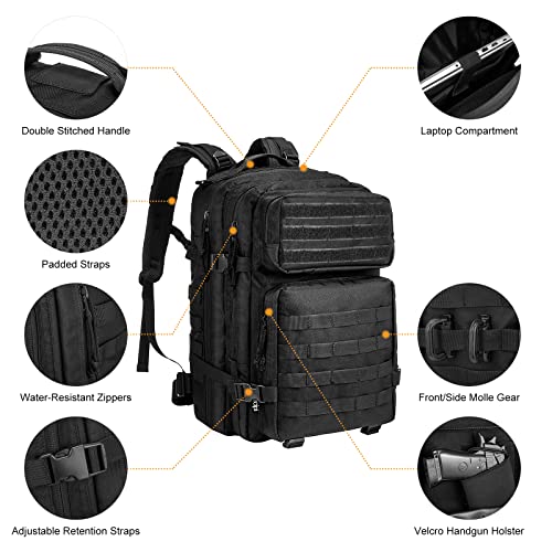 Military Tactical Backpack with Gun Holster Sucipi Large 3 Day Assault