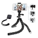 Flexible Tripod with Bluetooth Remote and Phone Mount Holder for iPhone, Cell Phone, any Smartphone, DSLR, GoPro Camera by Need4Pro