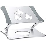 Laptop Stand, Ergonomic Adjustable Laptop Stand, 2 in 1 Computer Stand Tablet Stand, Stand for Laptop Compatible with 10-15.6" Laptops and Tablets(Aluminum, Silver)