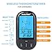 Wireless Food Thermometer, RISEPRO Remote Oven Wireless Grill Temperature with Stainless Steel Probe for Meat Chicken Pork BBQ Black ET925-2BK